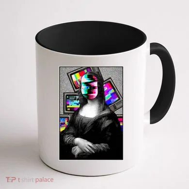 Mona Lisa Glitch Coffee Mug back