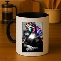 Mona Lisa Glitch Coffee Mug thumb 4