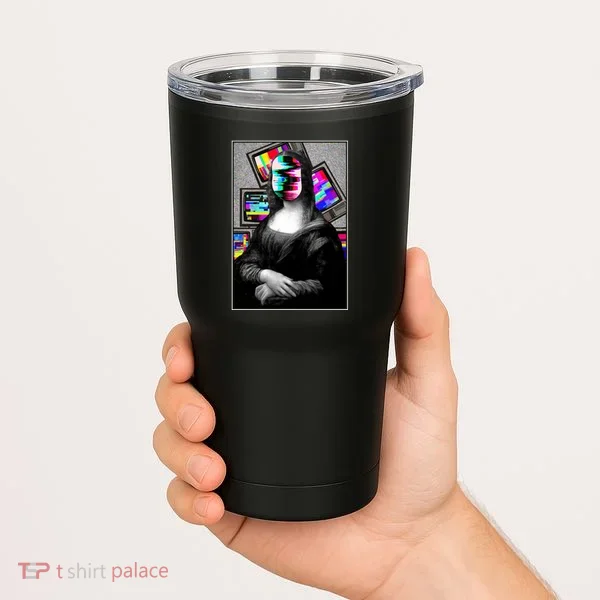 Mona Lisa Glitch Tumbler