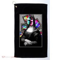 Mona Lisa Glitch Golf Towel thumb 0