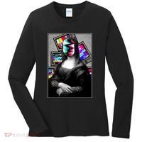 Mona Lisa Glitch Women's Long Sleeve Shirt thumb 0