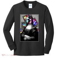 Mona Lisa Glitch Kids Long Sleeve Shirt thumb 0