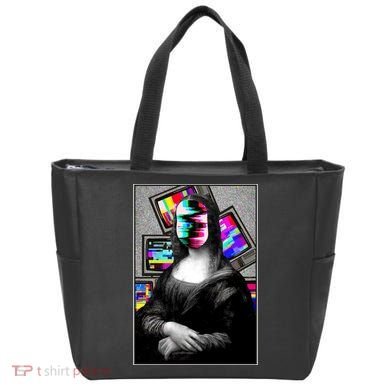 Mona Lisa Glitch Tote Bag