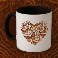 Monarch Butterfly Heart Coffee Mug thumb 2