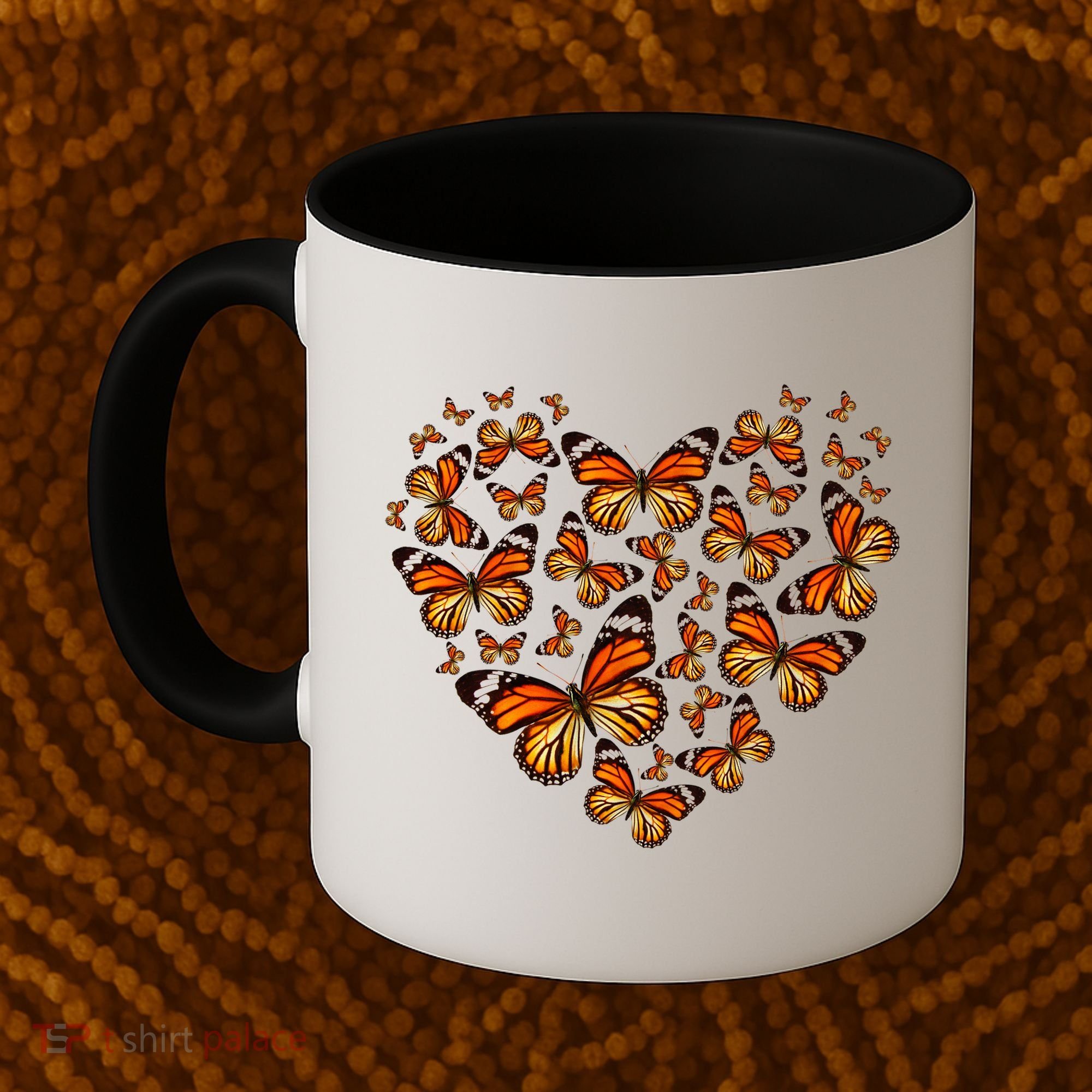 Monarch Butterfly Heart Coffee Mug