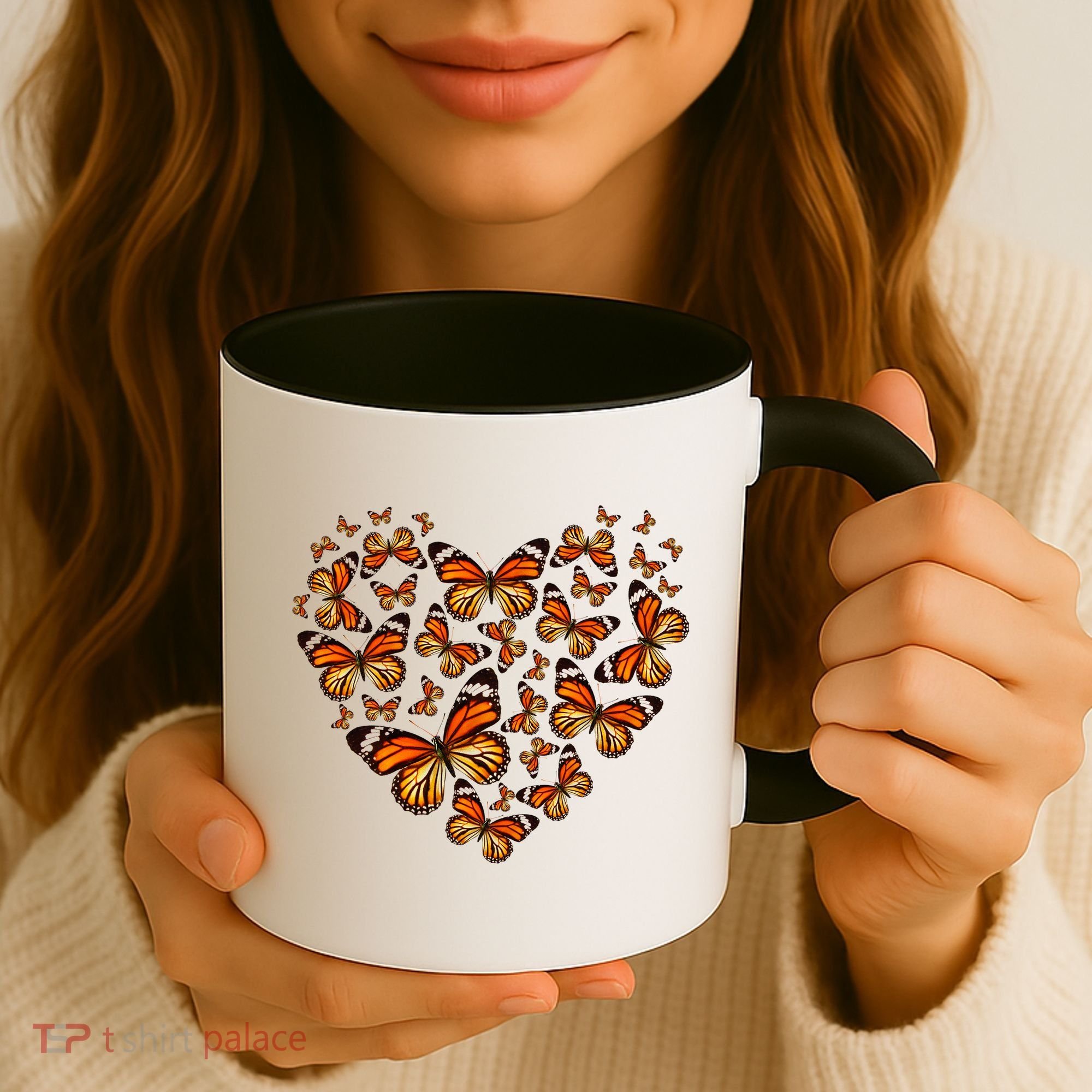 Monarch Butterfly Heart Coffee Mug