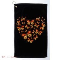 Monarch Butterfly Heart Golf Towel thumb 0