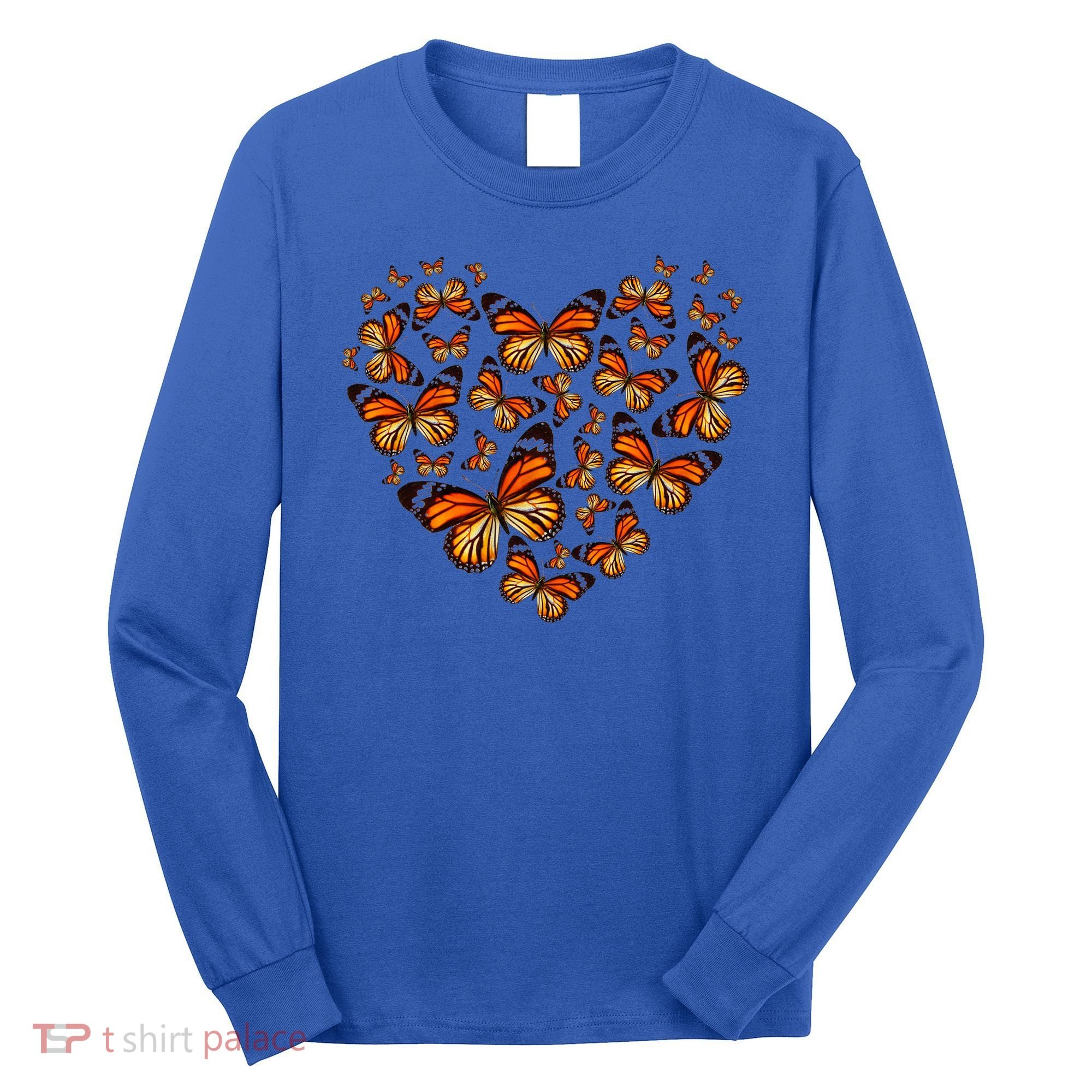 Monarch Butterfly Heart Long Sleeve Shirt