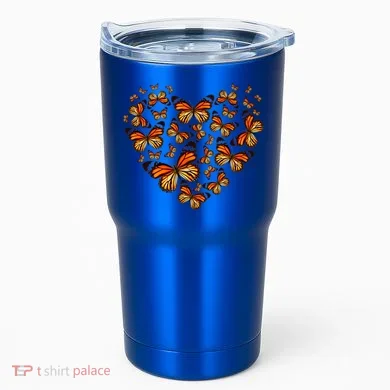 Monarch Butterfly Heart Tumbler