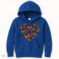 Monarch Butterfly Heart Kids Hoodie thumb 0