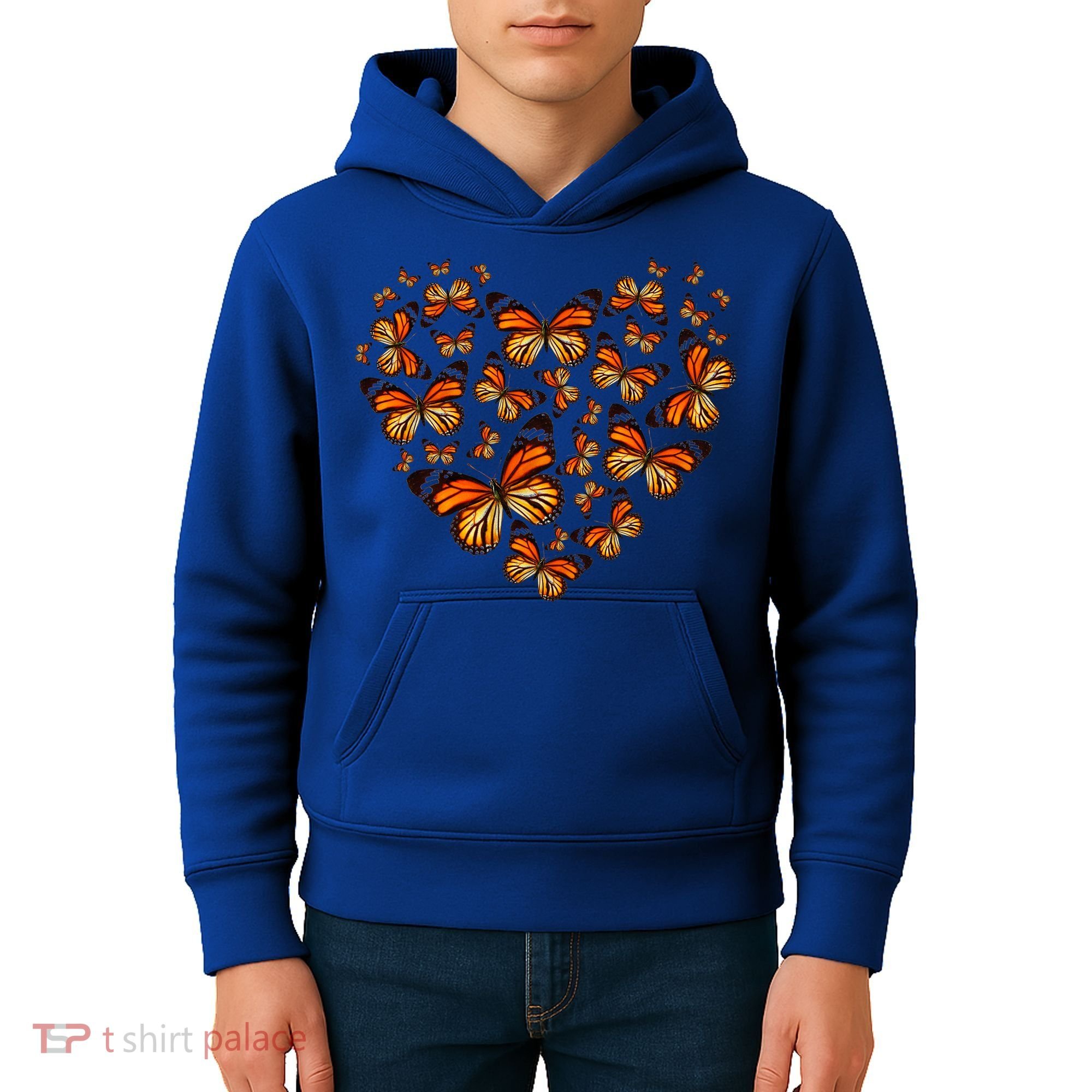 Monarch Butterfly Heart Kids Hoodie