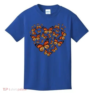Monarch Butterfly Heart Kids T-Shirt