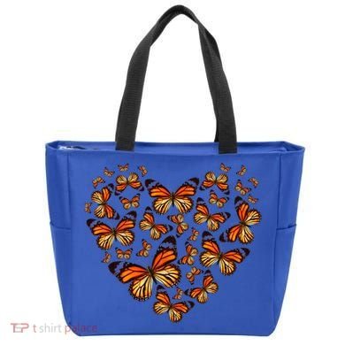 Monarch Butterfly Heart Tote Bag