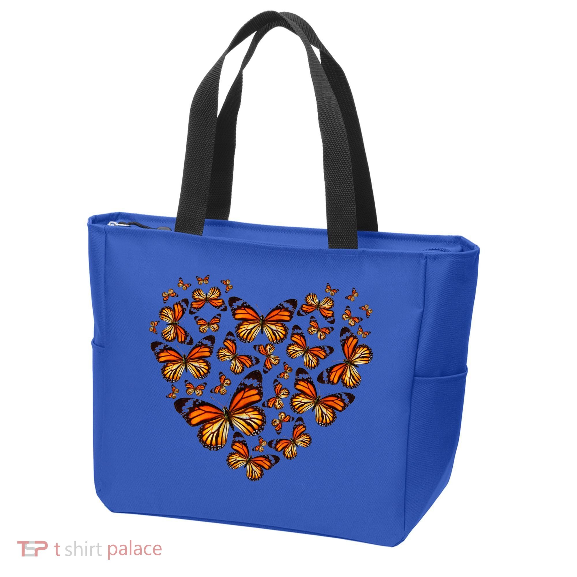 Monarch Butterfly Heart Tote Bag