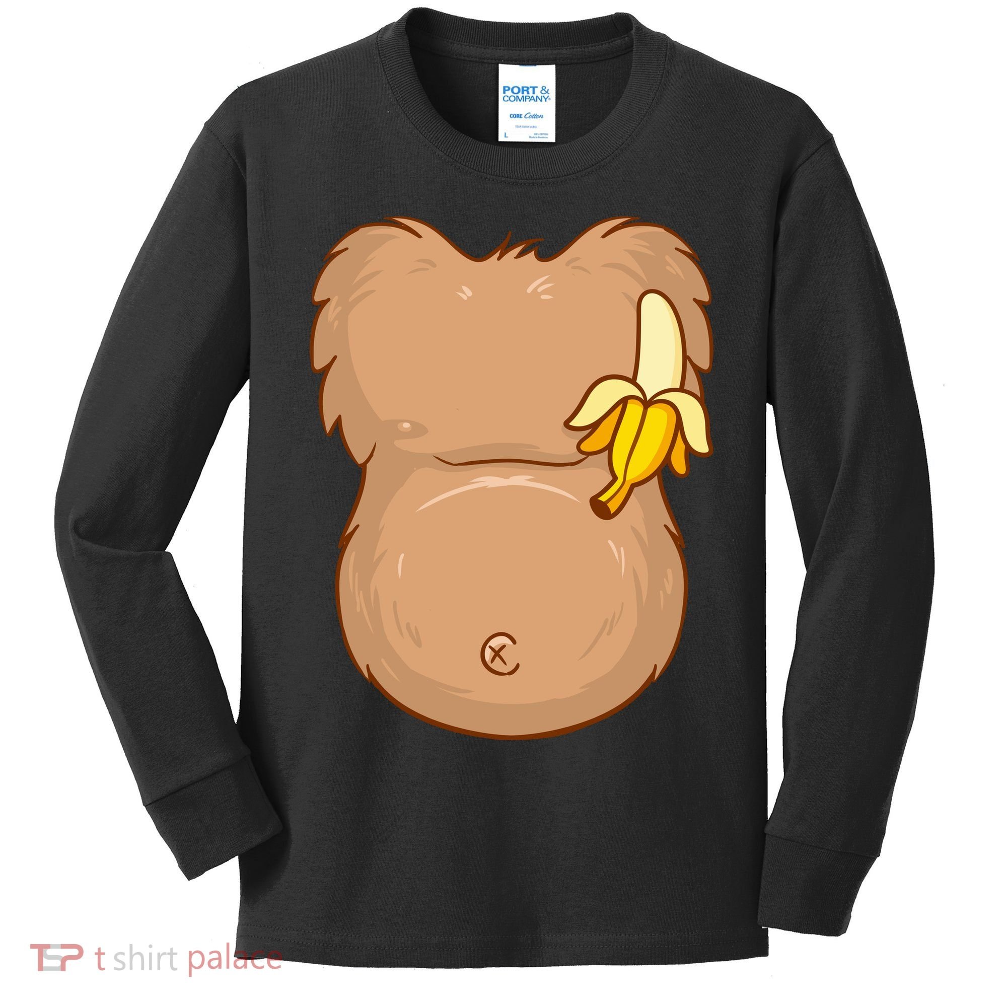Monkey Ape Belly Costume Kids Long Sleeve Shirt