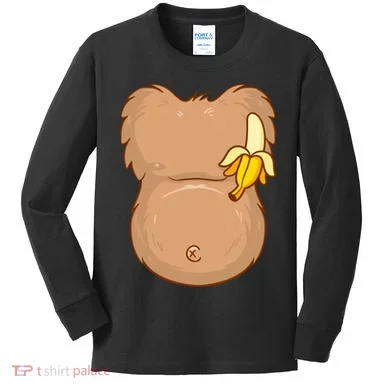 Monkey Ape Belly Costume Kids Long Sleeve Shirt