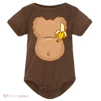 Monkey Ape Belly Costume Baby Bodysuit
