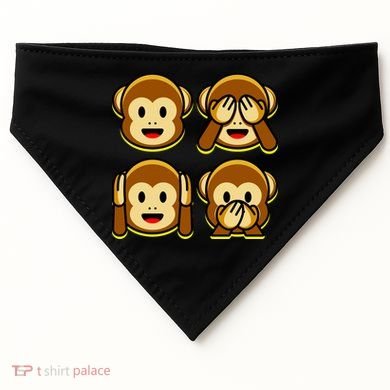 Monkey Emoji Smiley Face USA-Made Doggie Bandana