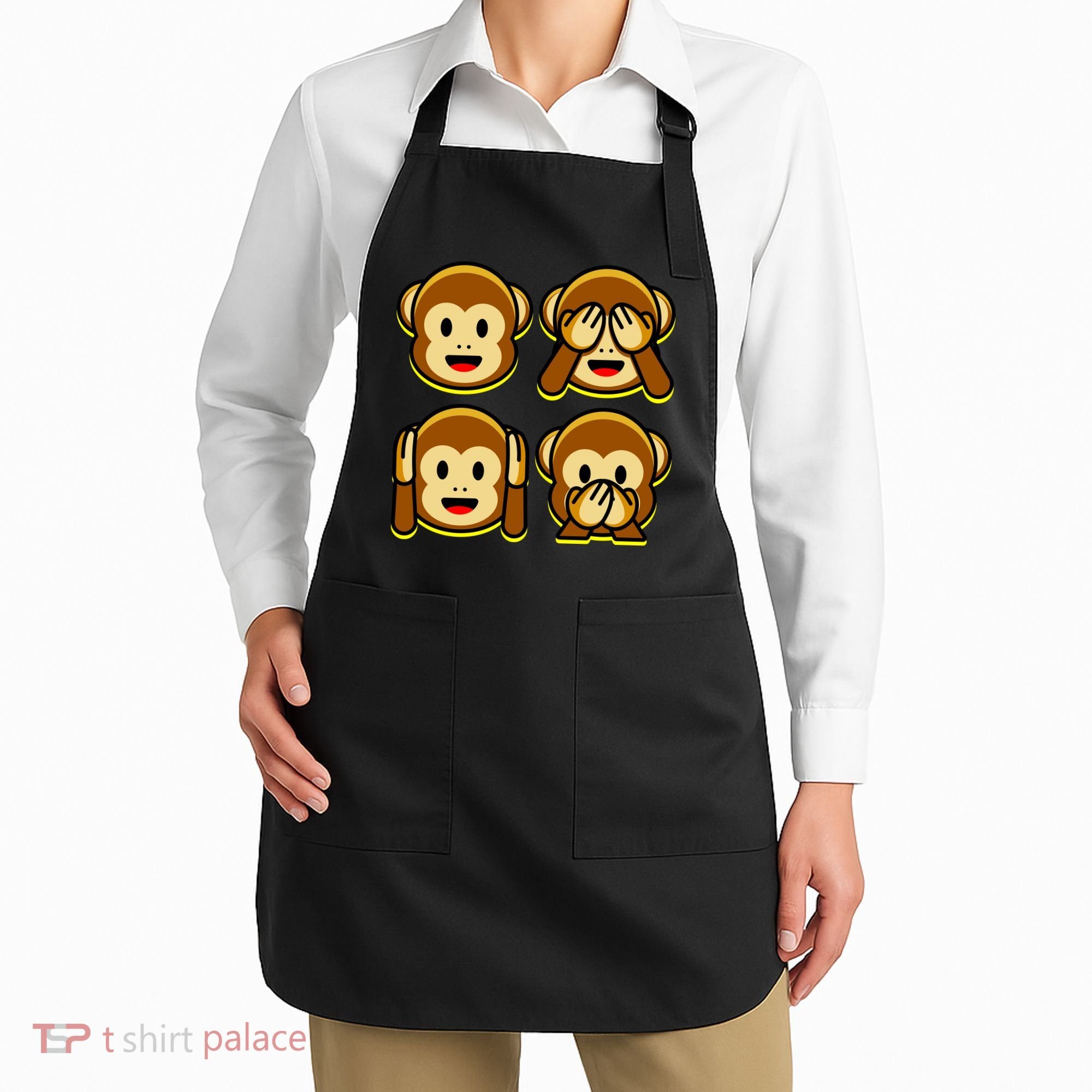 Monkey Emoji Smiley Face Apron