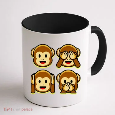 Monkey Emoji Smiley Face Coffee Mug back
