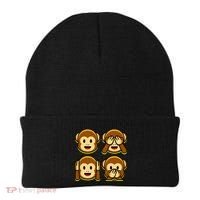 Monkey Emoji Smiley Face Beanie thumb 0