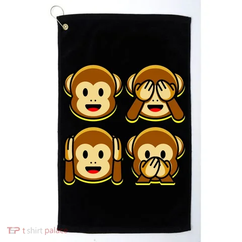 Monkey Emoji Smiley Face Golf Towel in the selected color
