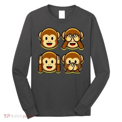 Monkey Emoji Smiley Face Long Sleeve Shirt