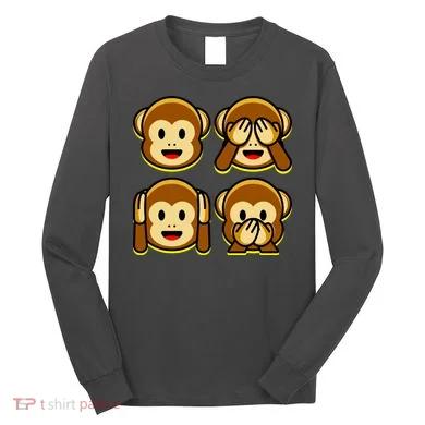 Monkey Emoji Smiley Face Long Sleeve Shirt