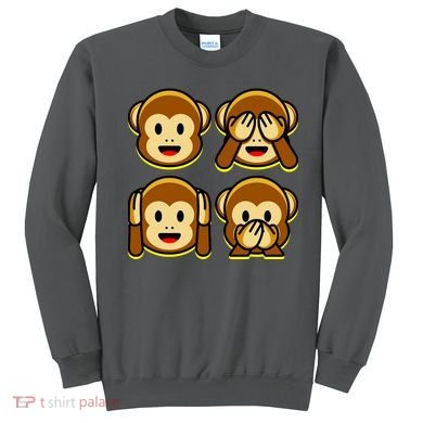 Monkey Emoji Smiley Face Sweatshirt