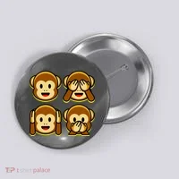 Monkey Emoji Smiley Face Button thumb 0