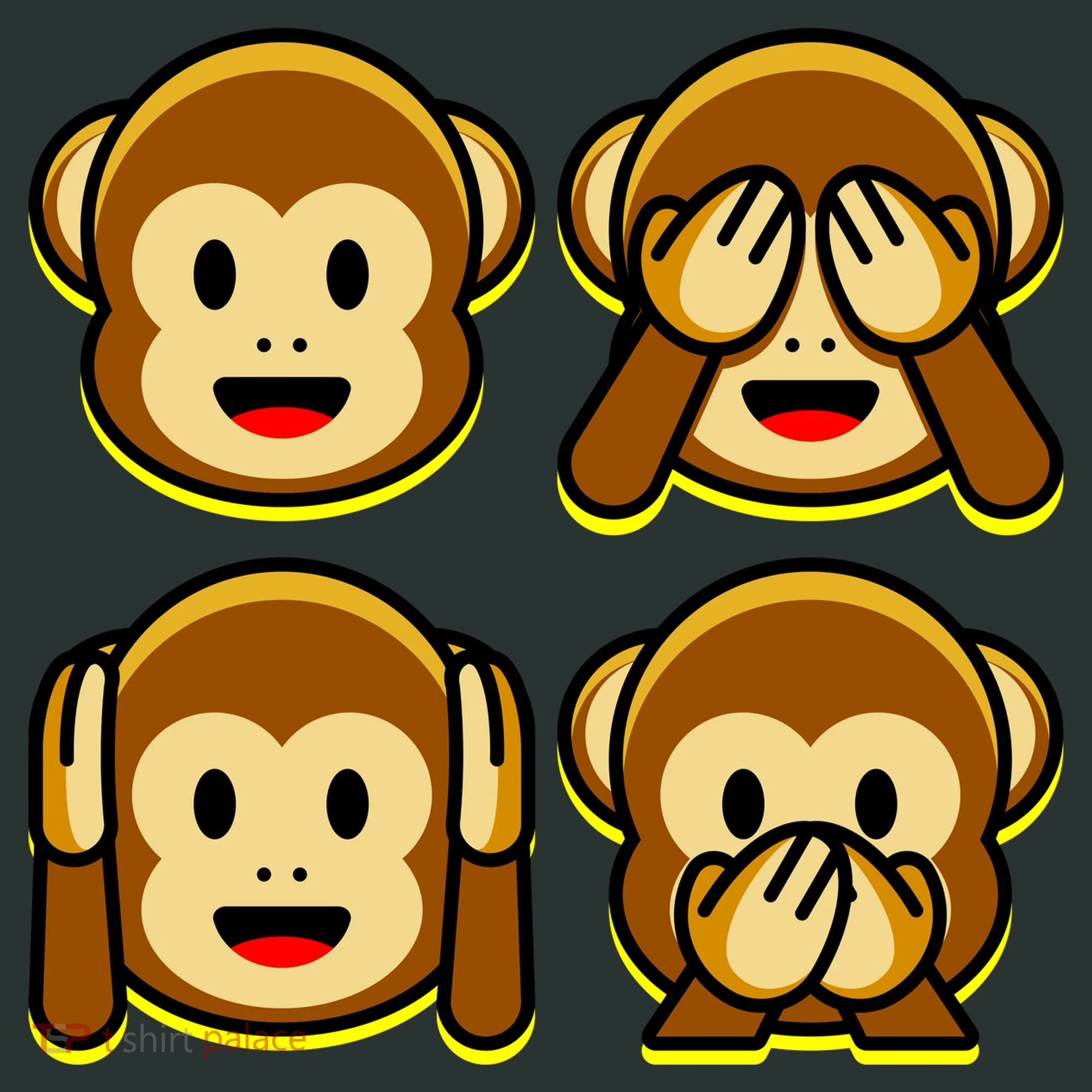 Monkey Emoji Smiley Face Button