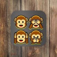 Monkey Emoji Smiley Face Coaster thumb 0