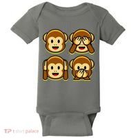 Monkey Emoji Smiley Face Baby Bodysuit thumb 0
