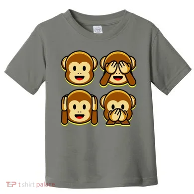 Monkey Emoji Smiley Face Toddler T-Shirt