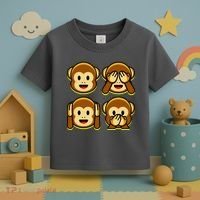 Monkey Emoji Smiley Face Toddler T-Shirt thumb 3