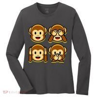 Monkey Emoji Smiley Face Women's Long Sleeve Shirt thumb 0