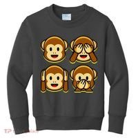 Monkey Emoji Smiley Face Kids Sweatshirt thumb 0
