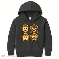 Monkey Emoji Smiley Face Kids Hoodie thumb 0