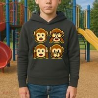 Monkey Emoji Smiley Face Kids Hoodie thumb 2