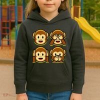 Monkey Emoji Smiley Face Kids Hoodie thumb 3