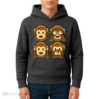 Monkey Emoji Smiley Face Kids Hoodie thumb 4