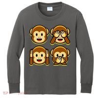 Monkey Emoji Smiley Face Kids Long Sleeve Shirt thumb 0