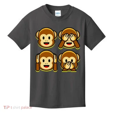 Monkey Emoji Smiley Face Kids T-Shirt
