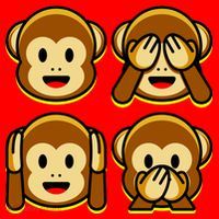 Monkey Emoji Smiley Face Santa Hat thumb 1
