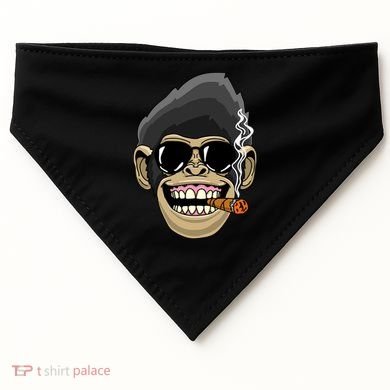 Monkey Smoking Cigar USA-Made Doggie Bandana