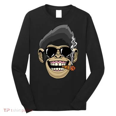 Monkey Smoking Cigar Long Sleeve Shirt