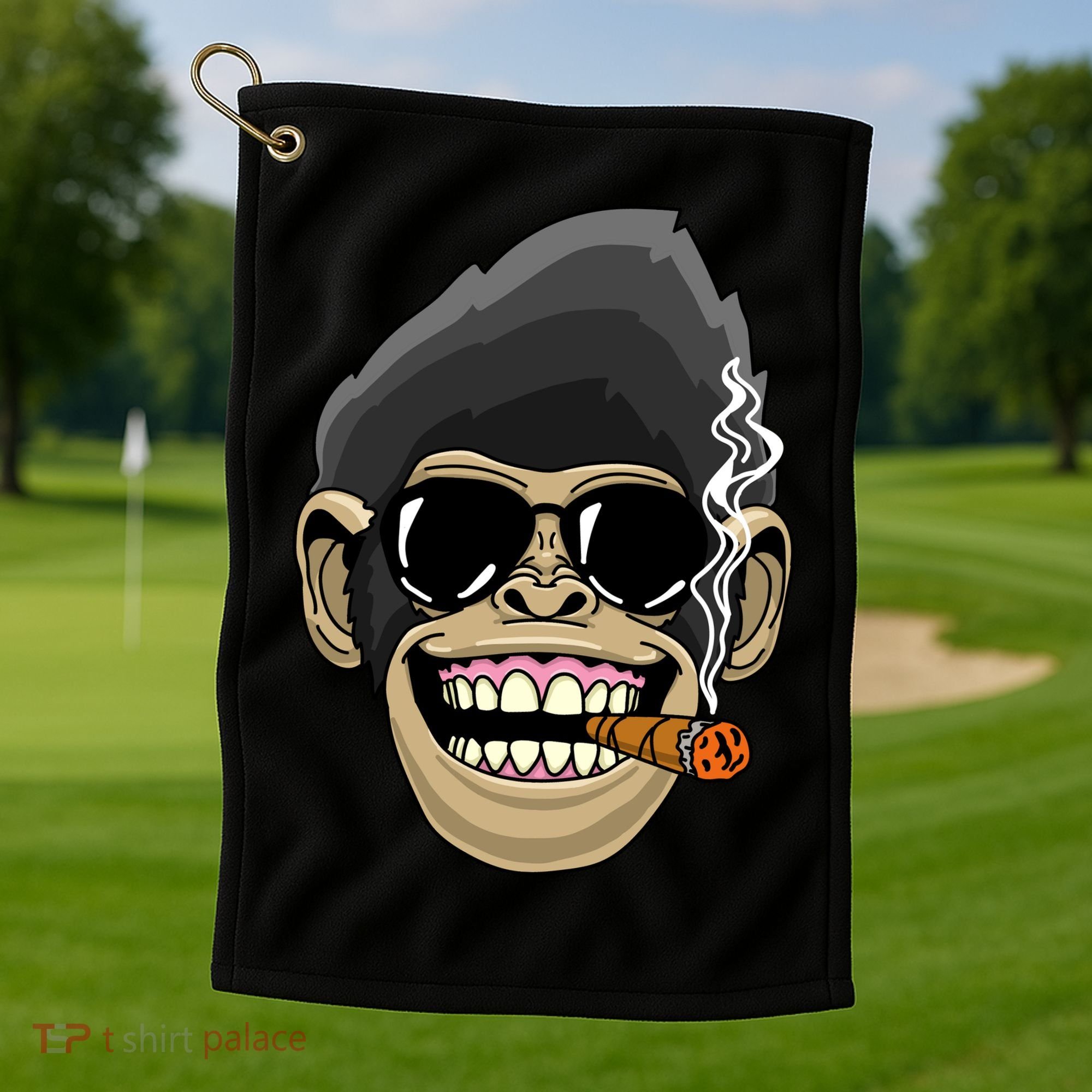 Monkey Smoking Cigar Golf Towel
