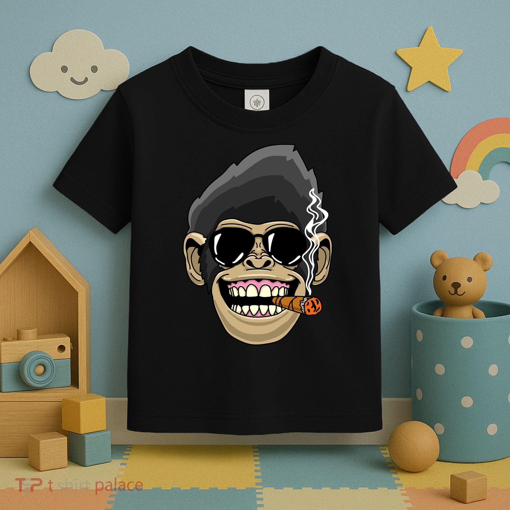 Monkey Smoking Cigar Toddler T-Shirt