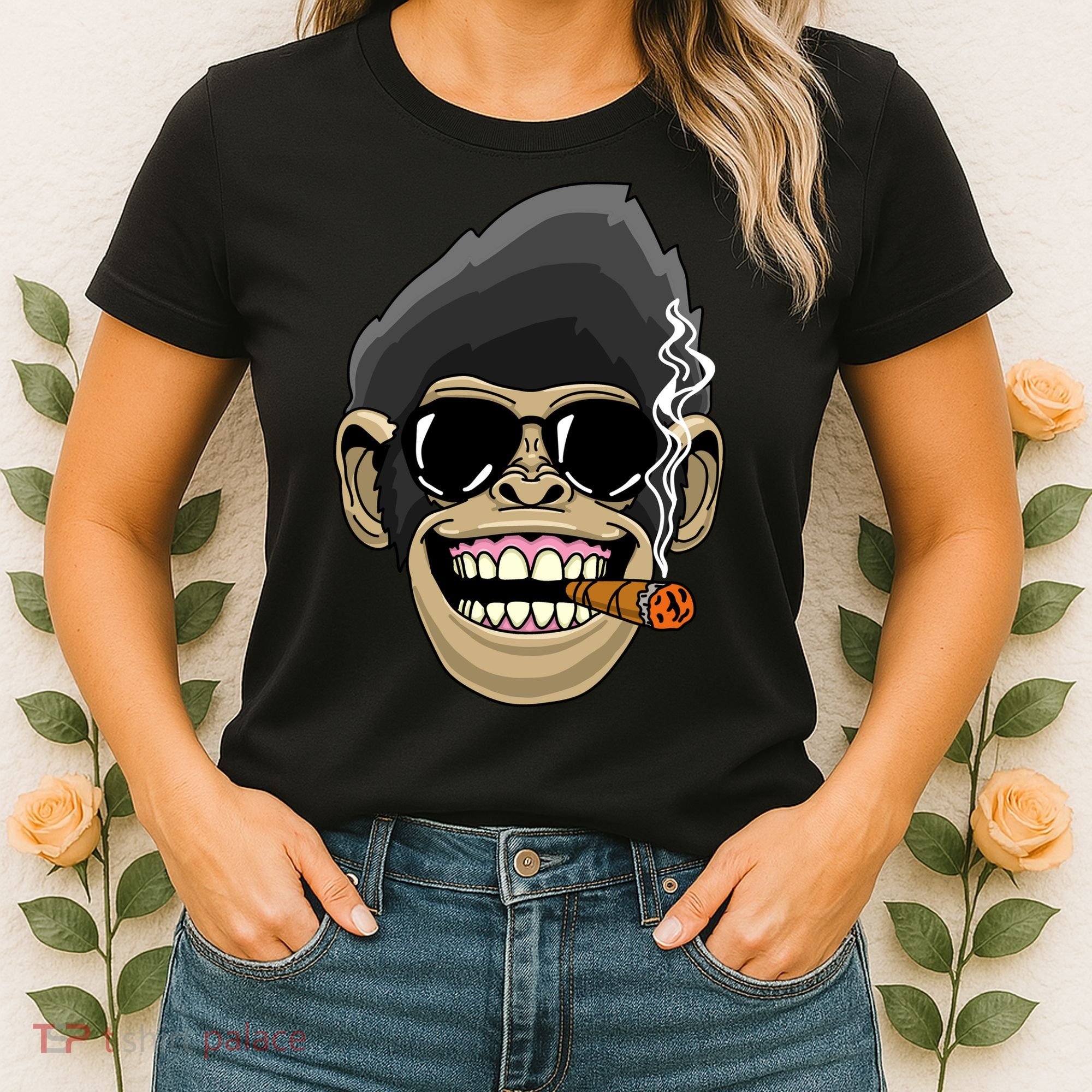 Monkey Smoking Cigar Women's T-Shirt