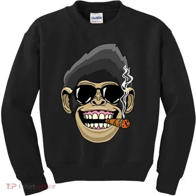 Monkey Smoking Cigar Kids Sweatshirt